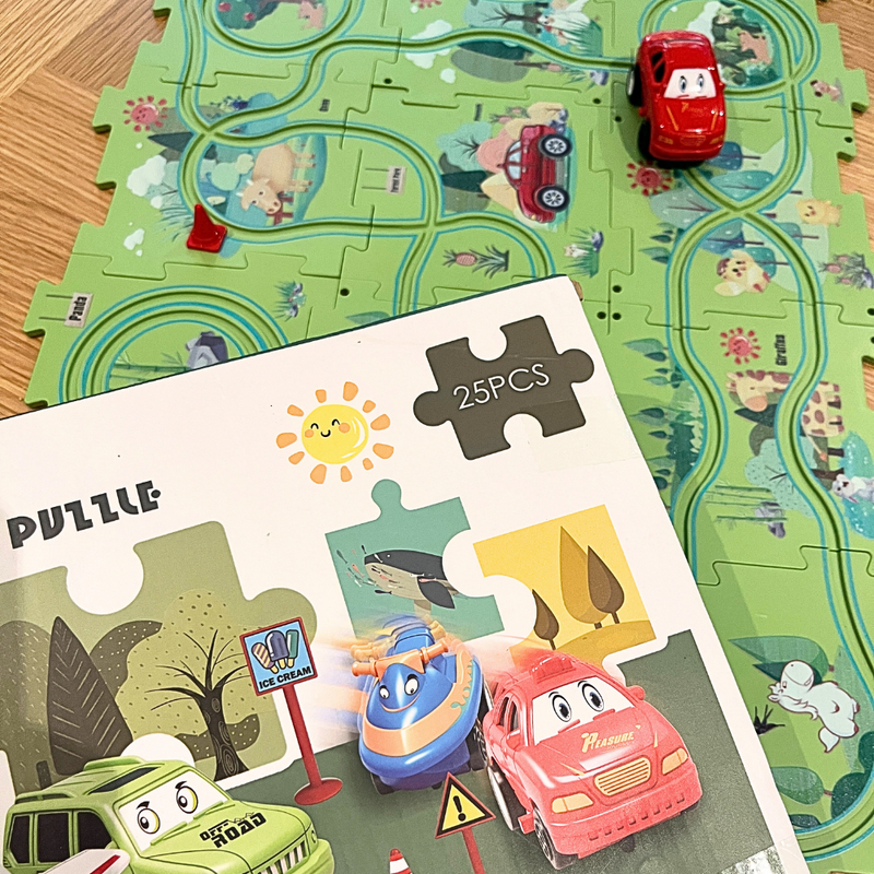 Car Track Puzzle Set - A Brain Teasing Moving Puzzle!